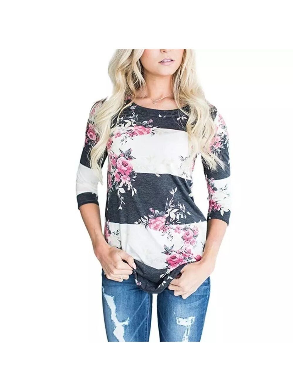 Floral Color Block Tunic - Picture 1 of 3